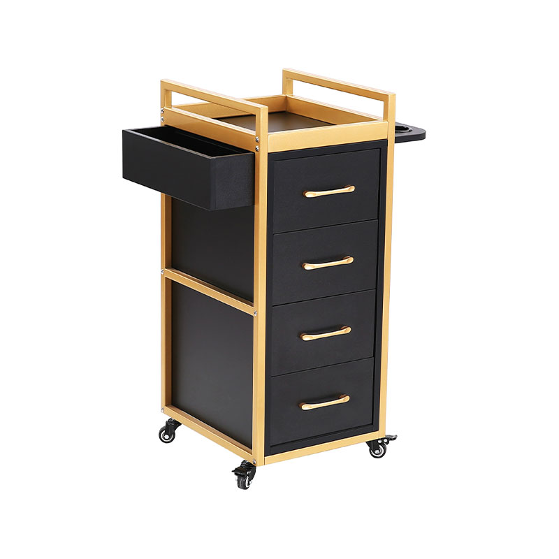 HZ2069BK / HZ2069W Xe đẩy thẩm mỹ viện màu đen & vàng