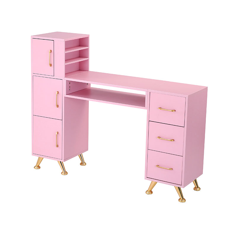 HZ2024BP Bàn làm móng tay Bàn làm móng dành cho thợ làm móng có mặt trên bằng kính & tựa cổ tay