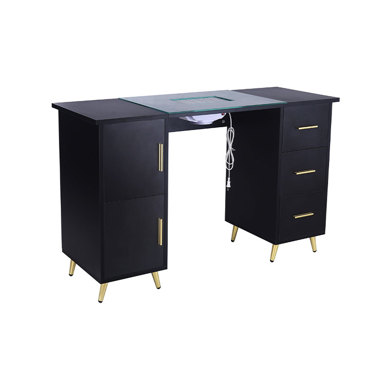 HZ2042PK / HZ2042BK Bàn làm móng tay dành cho thợ làm móng có mặt kính & tựa cổ tay