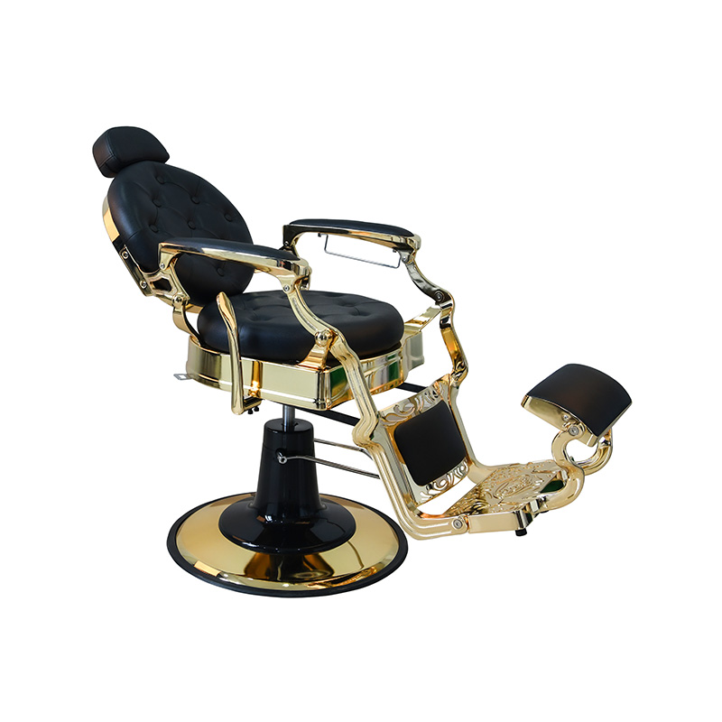 HZ8799AGD Ghế cắt tóc cổ điển mạ vàng đen