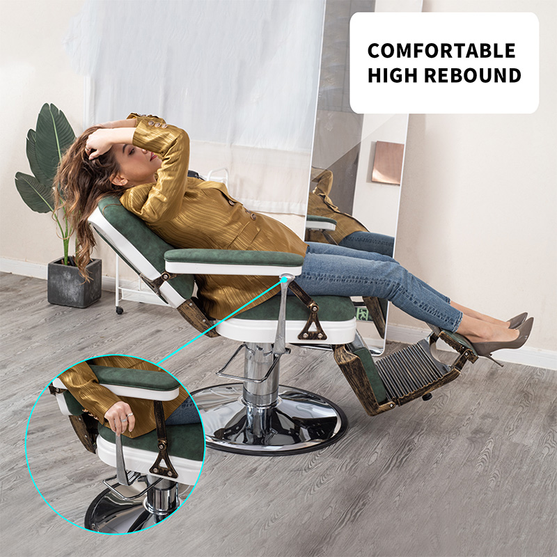 HZ8753BK / HZ8753GR / HZ8753RD Ghế cắt tóc Lincoln cổ điển màu đen