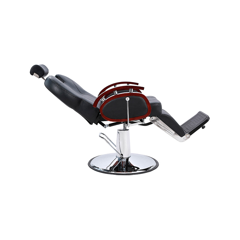 HZ8705B Màu đen với tay vịn bằng gỗ ghế cắt tóc ngả thủy lực