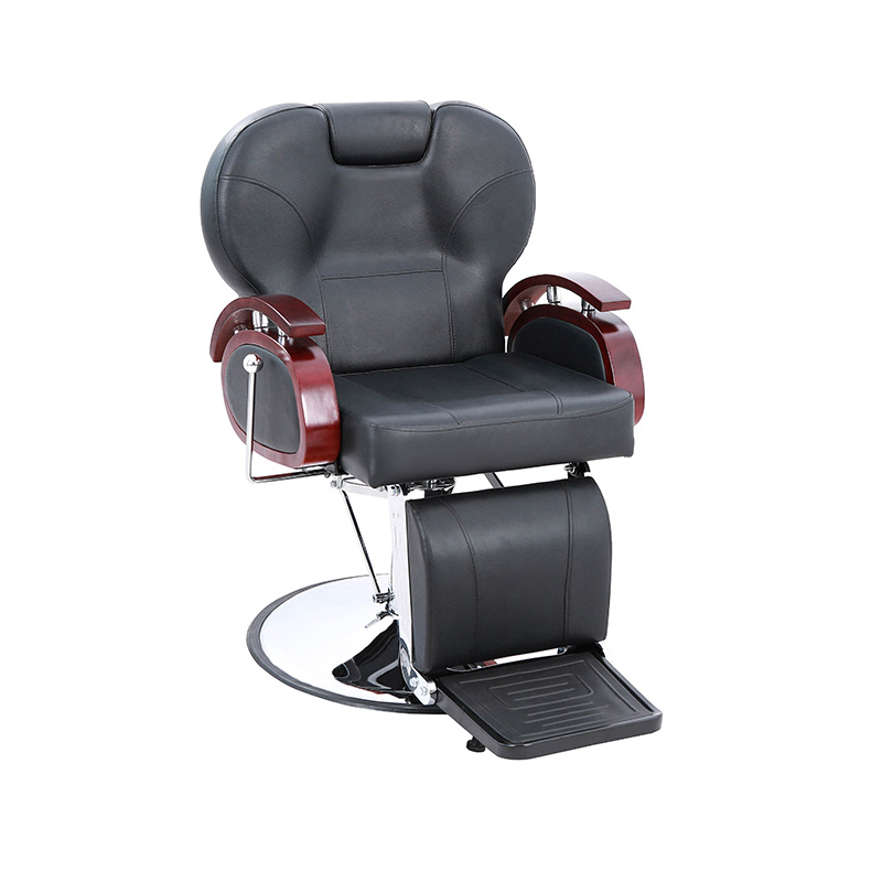 HZ8705B Màu đen với tay vịn bằng gỗ ghế cắt tóc ngả thủy lực