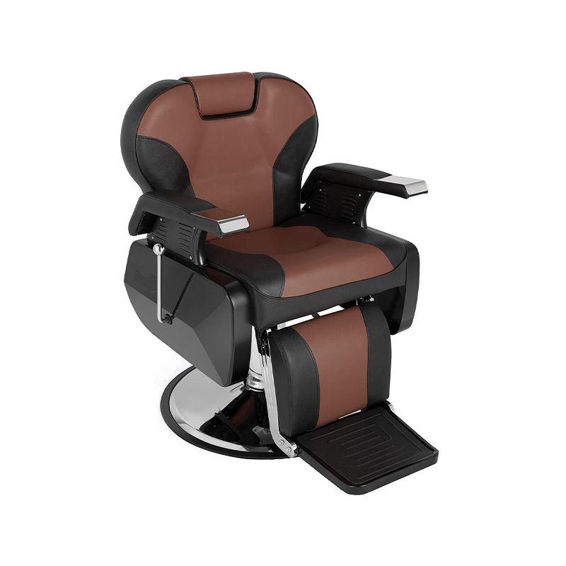 HZ8702AZ Ghế cắt tóc thủy lực hạng nặng màu nâu và đen