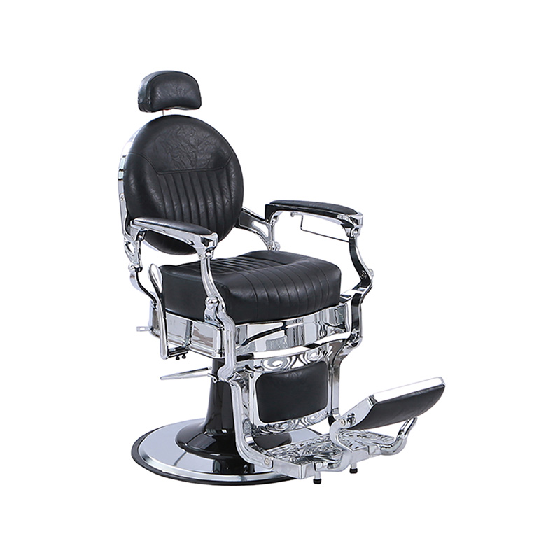 HZ8799C Ghế ngả lưng cổ điển màu đen dày đệm vuông kiểu dáng cổ điển